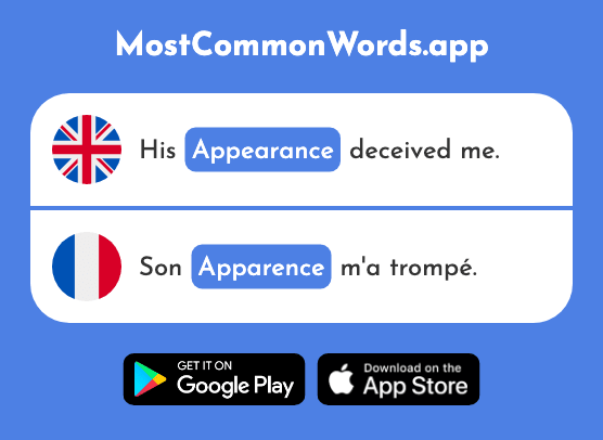 Appearance - Apparence (The 2714th Most Common French Word)