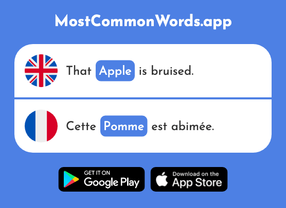 Apple - Pomme (The 2847th Most Common French Word)