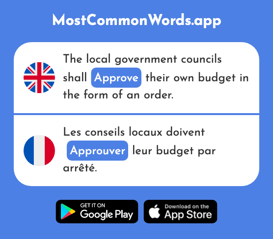 Approve - Approuver (The 1663rd Most Common French Word)