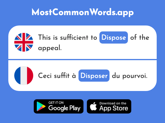 Arrange, set, dispose - Disposer (The 551st Most Common French Word)