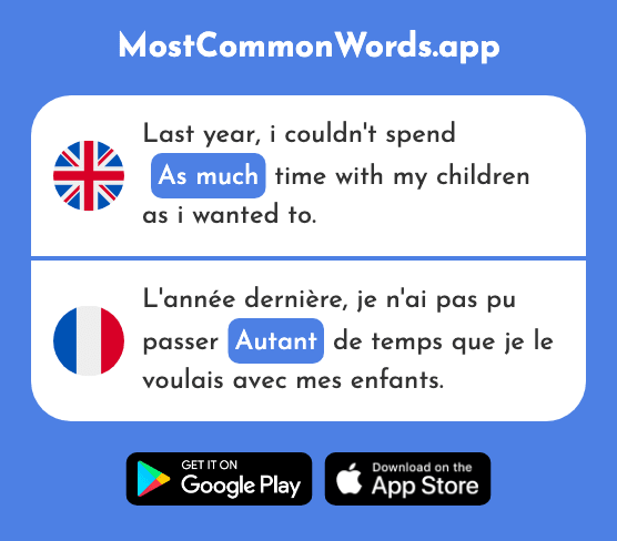 As much, as many - Autant (The 377th Most Common French Word)