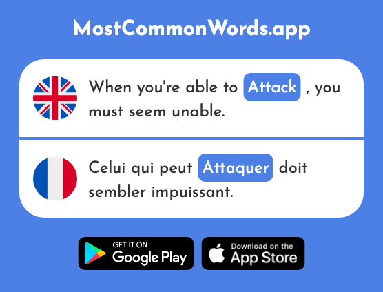 Attack - Attaquer (The 1018th Most Common French Word)