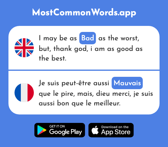 Bad, wrong - Mauvais (The 274th Most Common French Word)