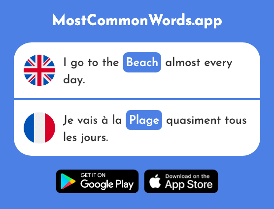Beach - Plage (The 2693rd Most Common French Word)