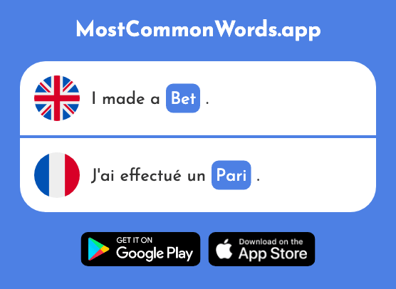Bet - Pari (The 1688th Most Common French Word)