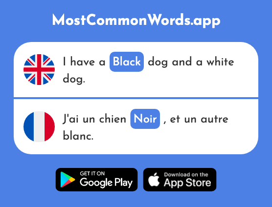 Black - Noir (The 572nd Most Common French Word)