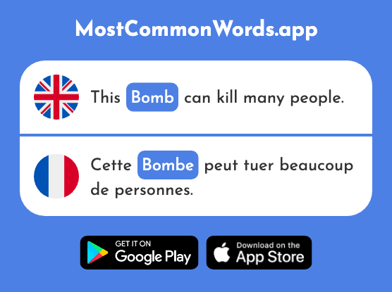 Bomb - Bombe (The 1751st Most Common French Word)