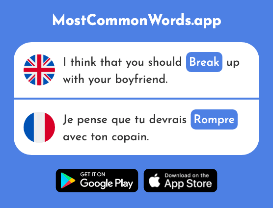 Break - Rompre (The 2087th Most Common French Word)