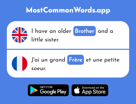 Brother - Frère (The 1043rd Most Common French Word)