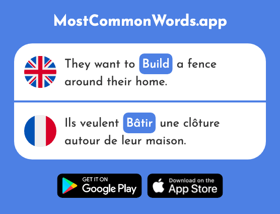 Build - Bâtir (The 2093rd Most Common French Word)