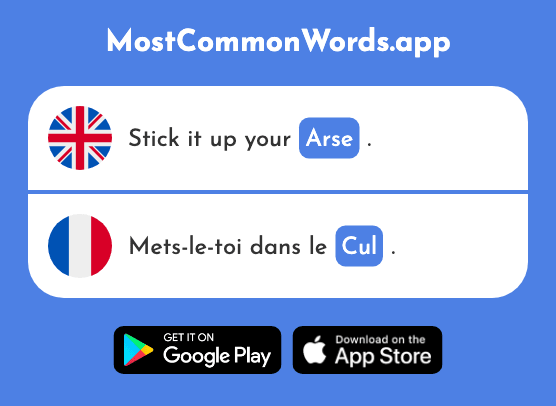 Bum, arse, ass - Cul (The 2949th Most Common French Word)