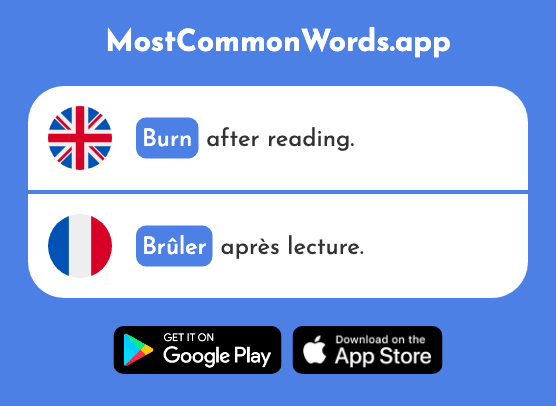 Burn - Brûler (The 1930th Most Common French Word)
