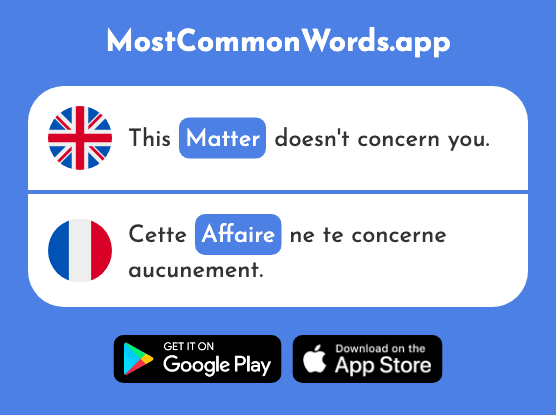 Business, matter - Affaire (The 170th Most Common French Word)