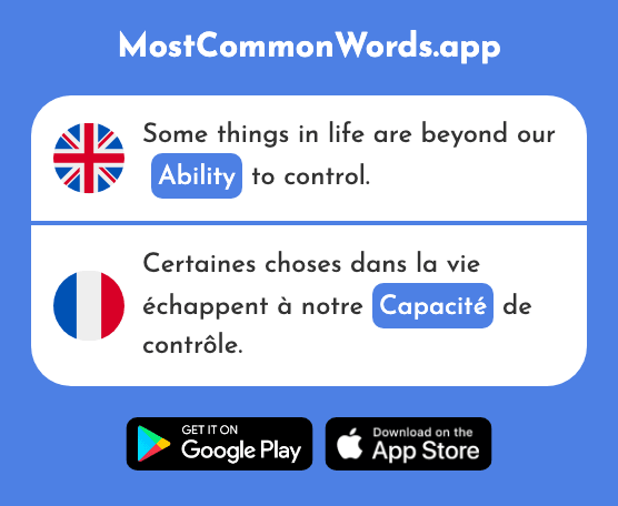 Capacity, ability - Capacité (The 789th Most Common French Word)