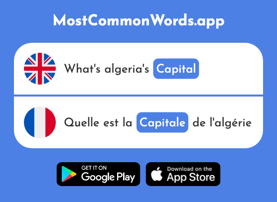 Capital - Capitale (The 1818th Most Common French Word)