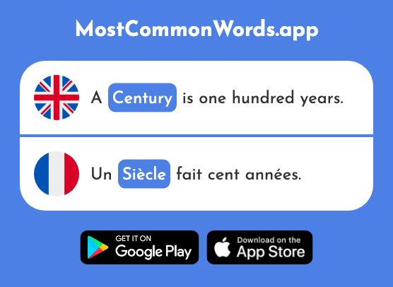 Century - Siècle (The 603rd Most Common French Word)