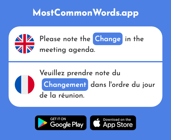 Change - Changement (The 530th Most Common French Word)