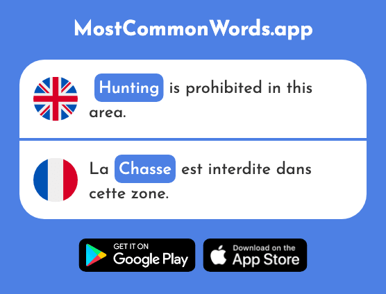 Chase, hunt, hunting - Chasse (The 2115th Most Common French Word)