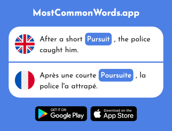 Chase, pursuit - Poursuite (The 2045th Most Common French Word)