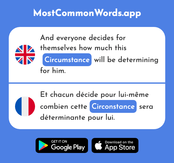 Circumstance - Circonstance (The 1054th Most Common French Word)