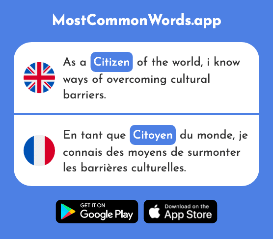 Citizen - Citoyen (The 1081st Most Common French Word)
