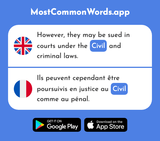 Civil, civilian - Civil (The 929th Most Common French Word)