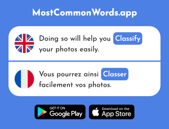 Classify, file, grade, rate - Classer (The 2070th Most Common French Word)