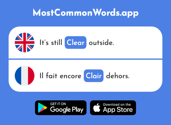 Clear - Clair (The 335th Most Common French Word)