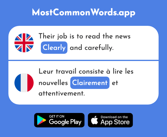 Clearly - Clairement (The 1319th Most Common French Word)