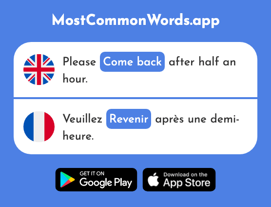 Come back - Revenir (The 184th Most Common French Word)