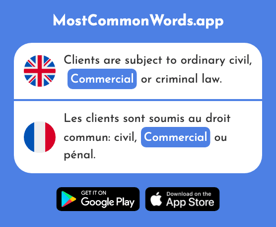 Commercial - Commercial (The 908th Most Common French Word)