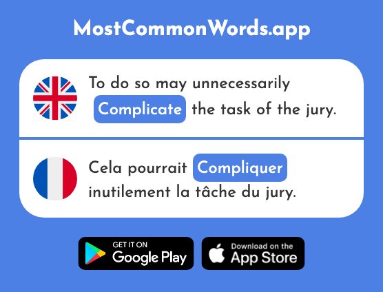Complicate - Compliquer (The 1869th Most Common French Word)