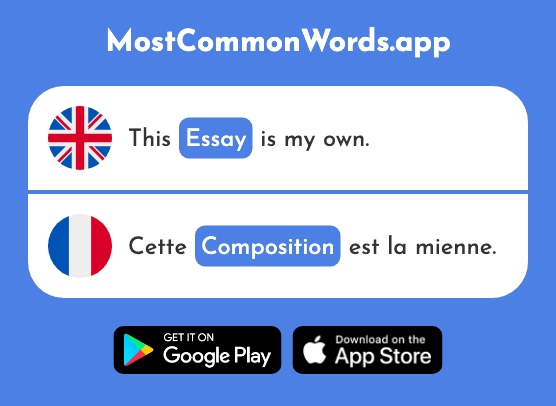 Composition, essay, dialling - Composition (The 2234th Most Common French Word)