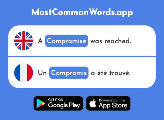 Compromise, agreement - Compromis (The 2673rd Most Common French Word)
