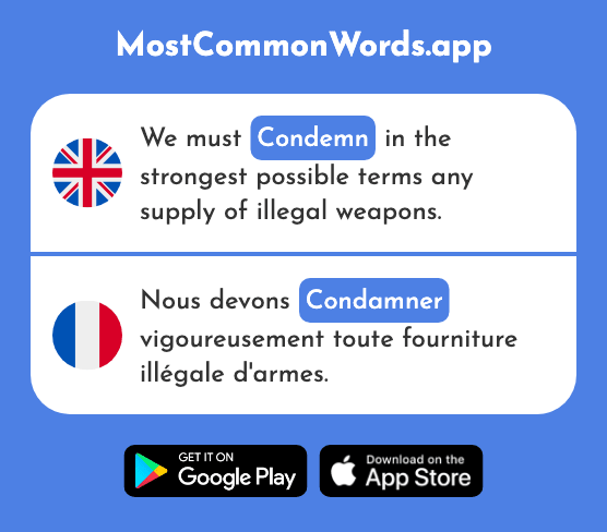 Condemn - Condamner (The 878th Most Common French Word)
