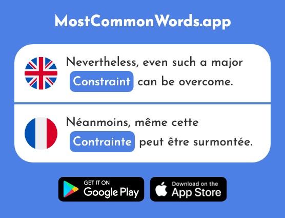 Constraint - Contrainte (The 2250th Most Common French Word)