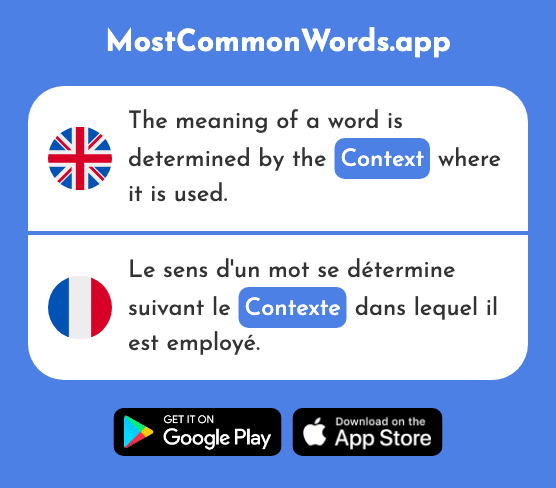 Context - Contexte (The 1441st Most Common French Word)