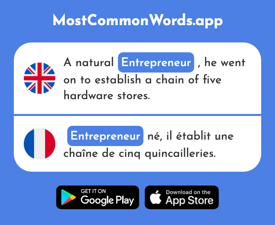 Contractor, entrepreneur - Entrepreneur (The 2377th Most Common French Word)