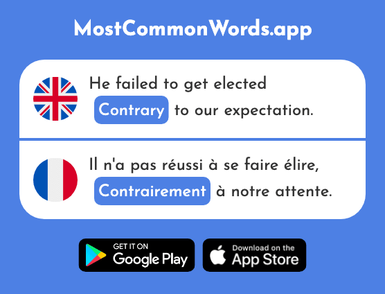 Contrary - Contrairement (The 1766th Most Common French Word)