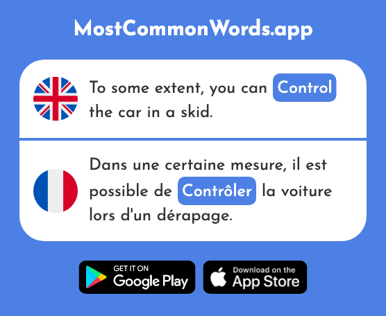Control, check, inspect, monitor - Contrôler (The 1069th Most Common French Word)