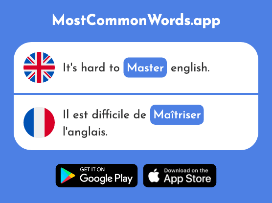 Control, overcome, master - Maîtriser (The 2351st Most Common French Word)