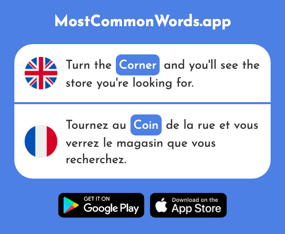 Corner - Coin (The 1798th Most Common French Word)