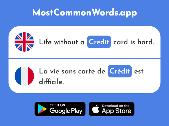 Credit - Crédit (The 1157th Most Common French Word)