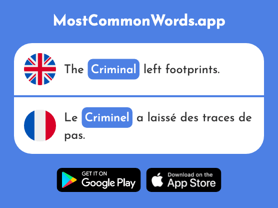 Criminal - Criminel (The 1411th Most Common French Word)