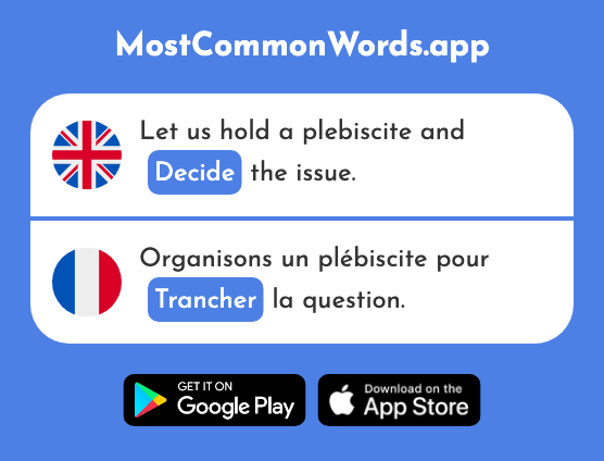 Cut, sever, settle, decide - Trancher (The 2145th Most Common French Word)