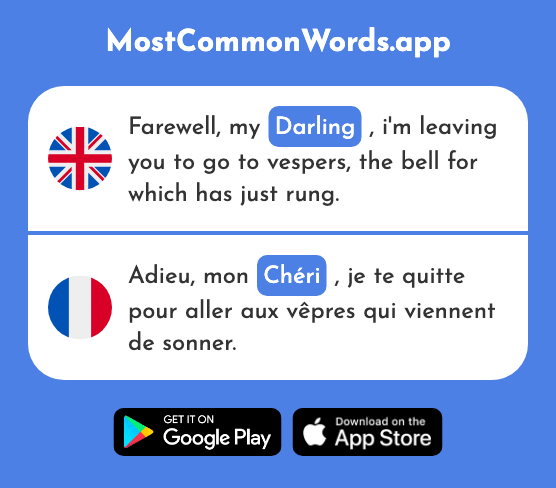 Darling, love, dear - Chéri (The 2880th Most Common French Word)