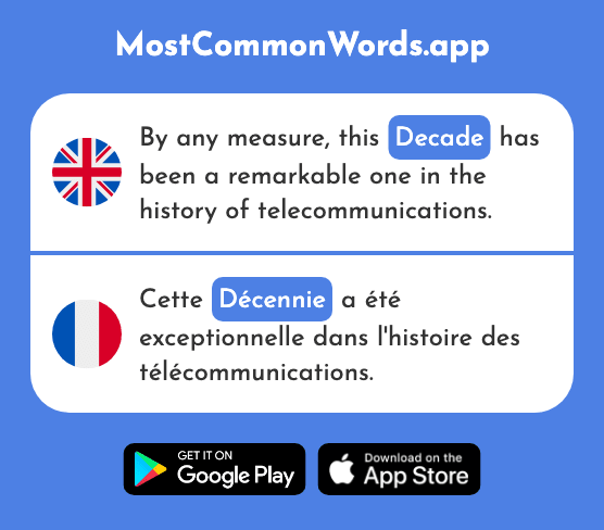 Decade - Décennie (The 2361st Most Common French Word)