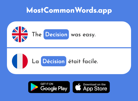 Decision - Décision (The 370th Most Common French Word)