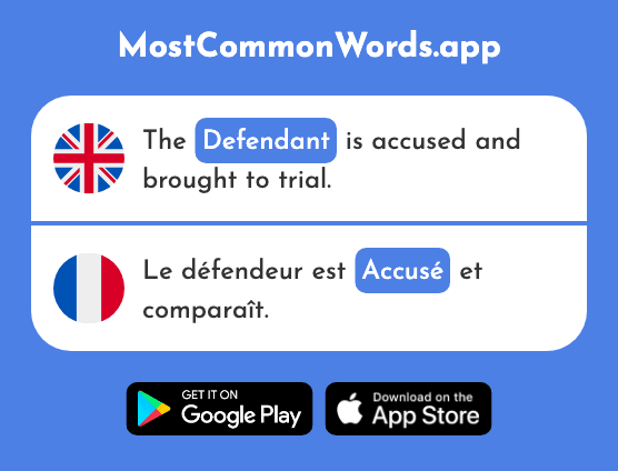 Defendant - Accusé (The 2706th Most Common French Word)