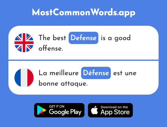 Defense - Défense (The 938th Most Common French Word)